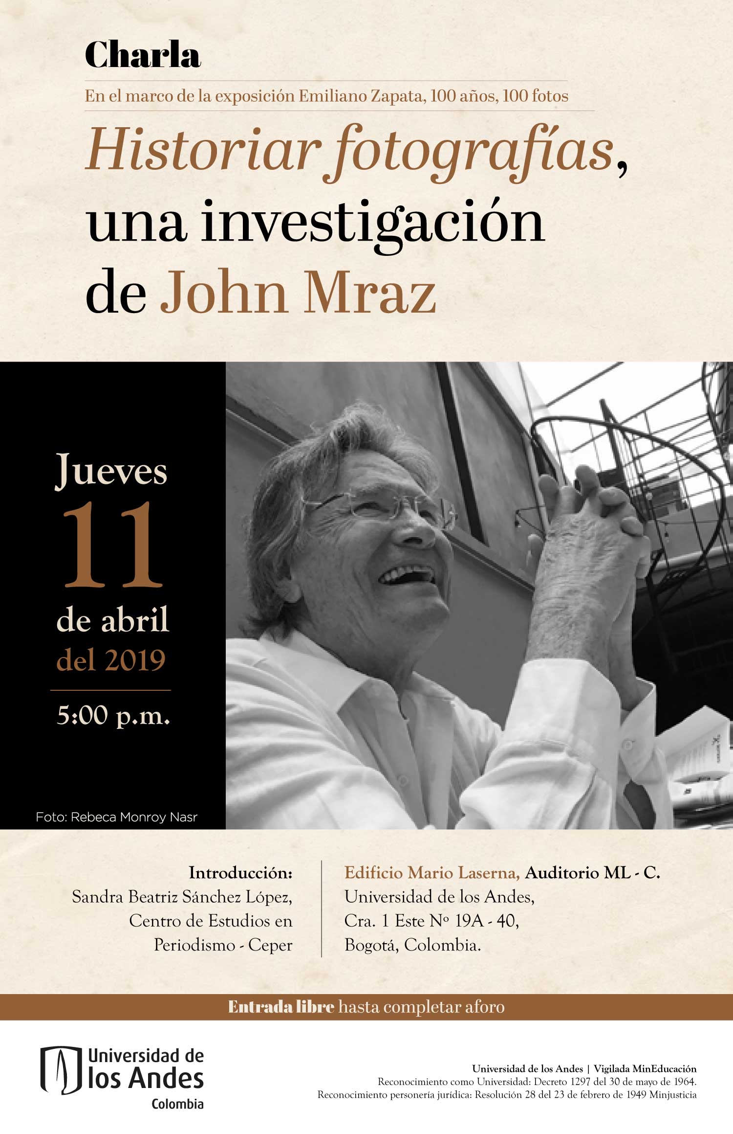 Charla – Historiar fotografías, una investigación de John Mraz