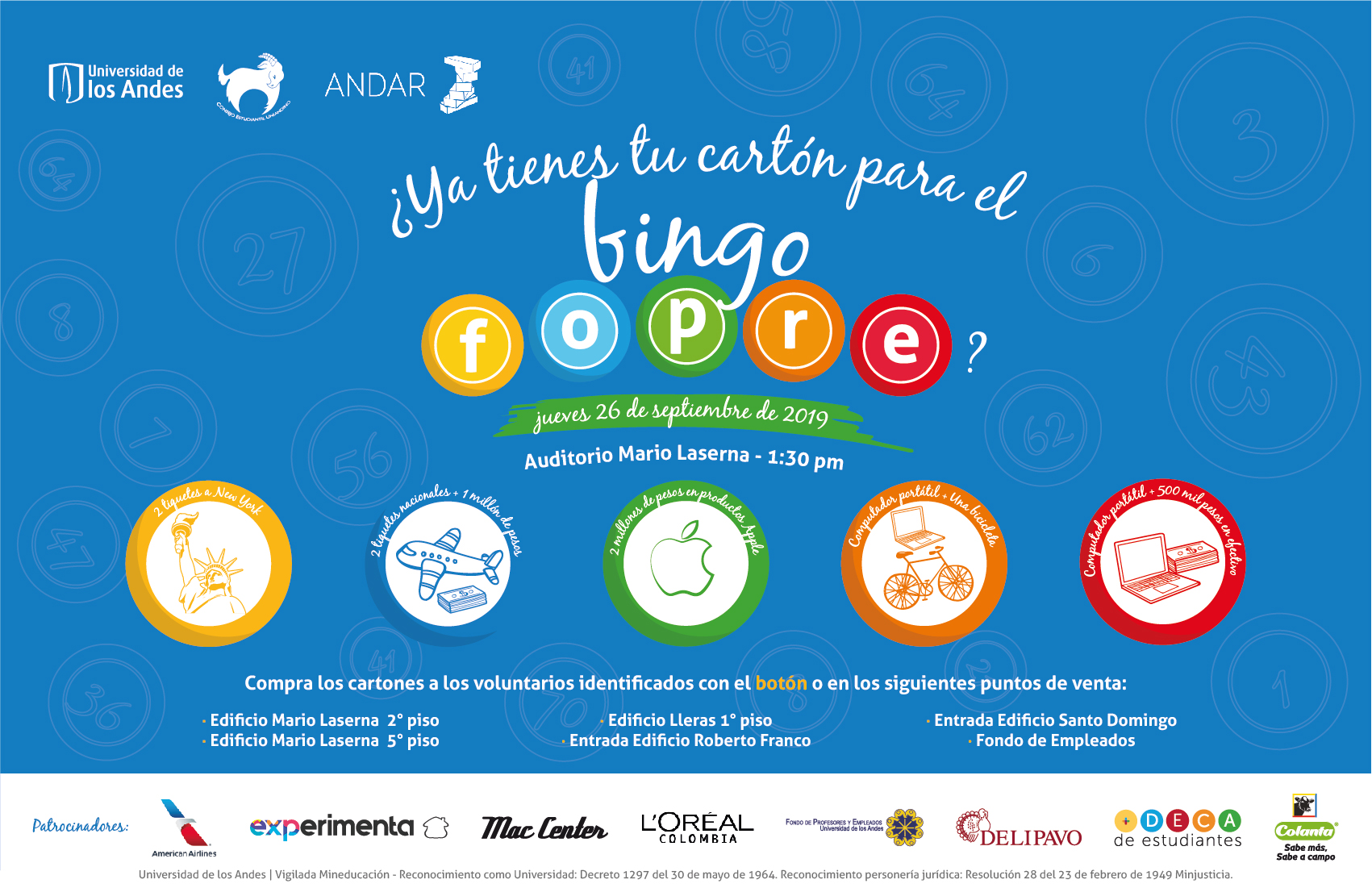 Bingo Fopre Universidad de los Andes