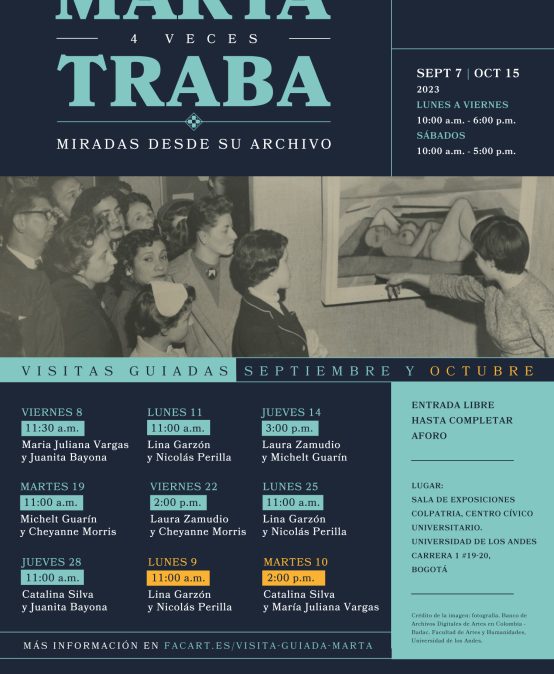Visitas guiadas en Marta Traba 4 veces, 25 y 28 de septiembre de 2023